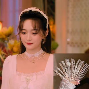 她的盛宴章绾歌何泓姗同款珍珠发箍头箍百搭高颅顶发捆发箍女发饰