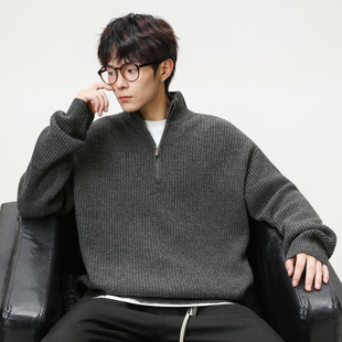 现在就出发白敬亭王安宇同款半拉链立领毛衣男秋冬仿鹿毛绒针织衫