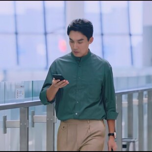 爱上海军蓝白紫剑张铎同款春秋季棉日系长袖衬衣男士日常休闲衬衫