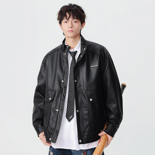 现在就出发王安宇黄景瑜同款黑色pu皮夹克男女宽松休闲皮衣外套男