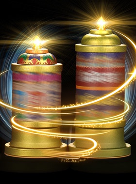 西藏式多吉电动转轮工艺桌面摆件