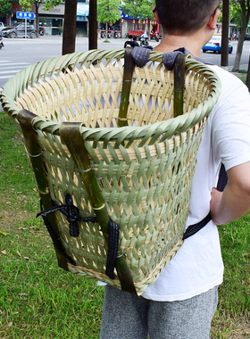 四川竹编背篼成人大号采摘蘑菇背篓赶集买菜背篓舞蹈道具采茶背篼