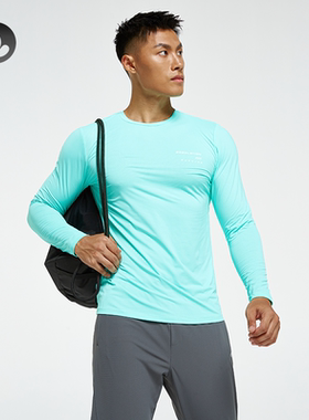 SOSOLEMON秋冬新款跑步透气吸湿排汗修身圆领男运动长袖上衣健身