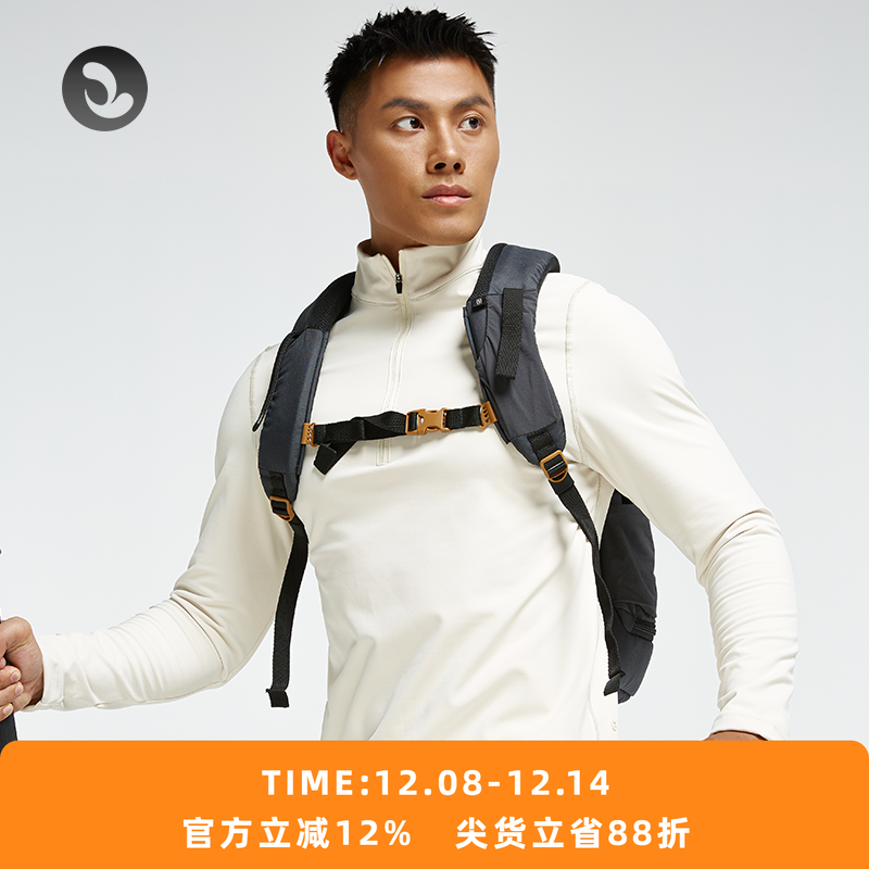 高弹薄绒高领半拉链长袖