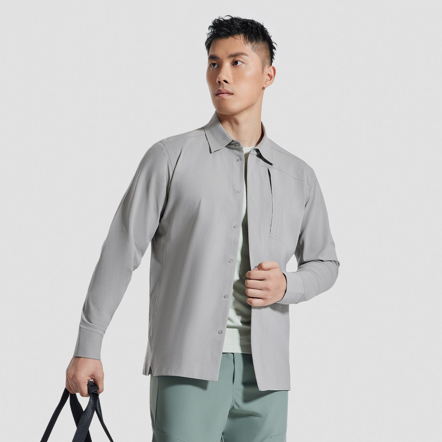 SOSOLEMON 都市通勤/出差商旅男士长袖POLO衫翻领SLIM FIT修身版