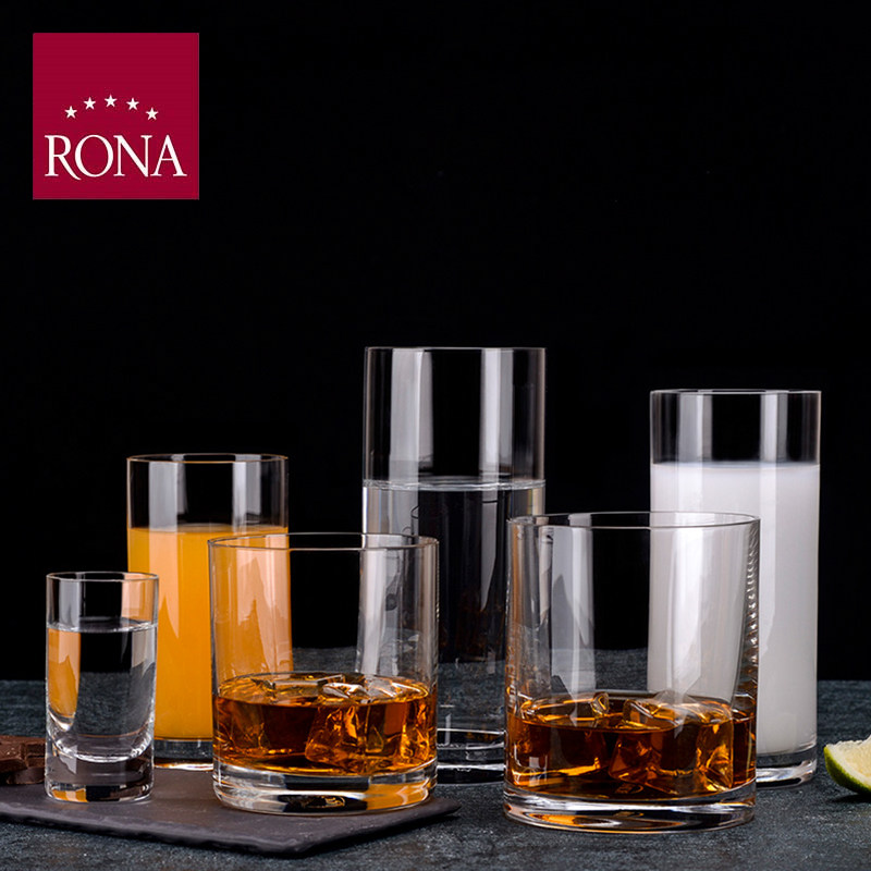 rona洛娜classic经典威士忌杯进口水晶玻璃耐热家用泡茶平底水杯