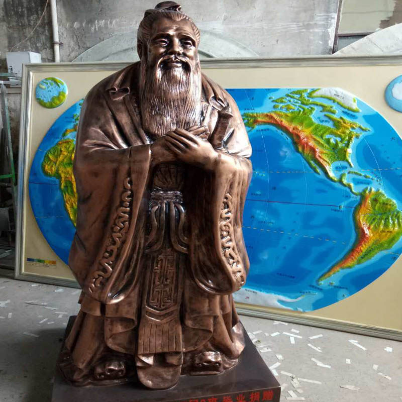 玻璃钢仿真人孔子创意户外中国雕塑佛像古人名人孔夫子纯手工摆件