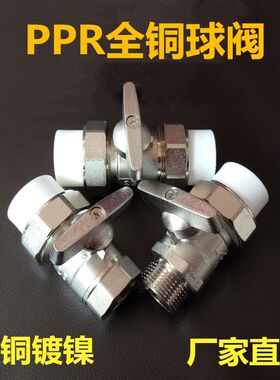 ppr铜阀门20/4分内丝活结