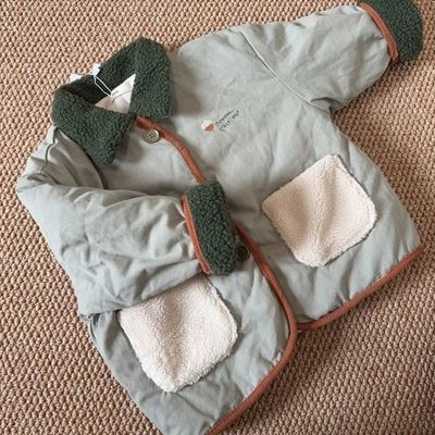 韩国童装儿童加厚外套2025新款秋冬款男童洋气翻领加绒棉服棉衣潮