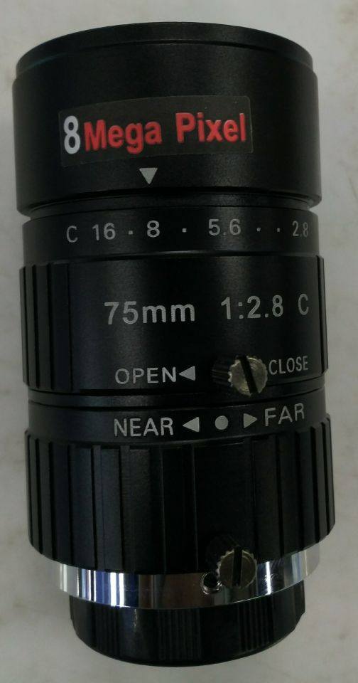 75mm 工业镜头 八百万像素 7528 正品 高清 手动光圈 二分之一