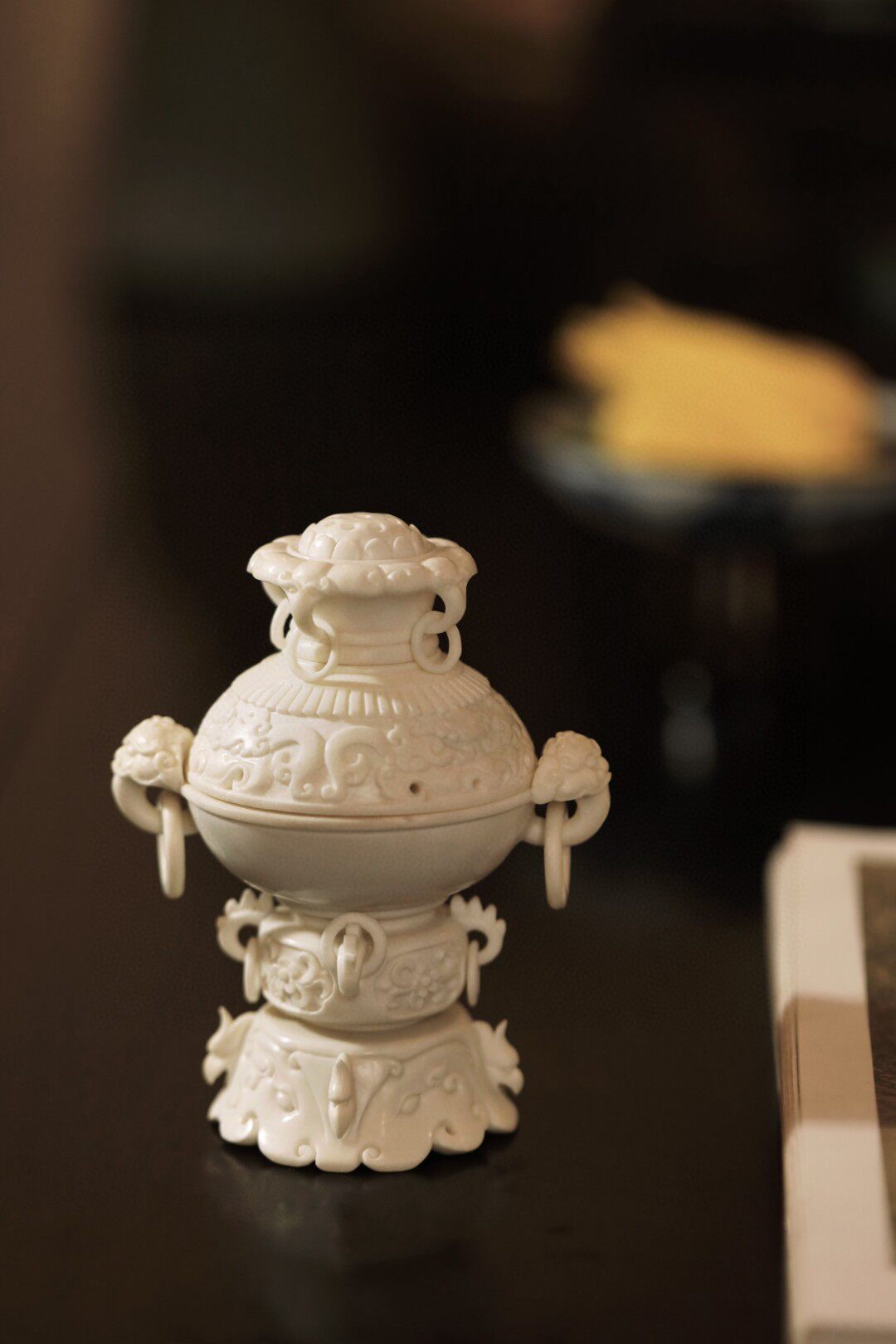 鹿角镇守四方盘香炉整料手工雕刻貔貅双耳案上燃香香薰炉文玩收藏