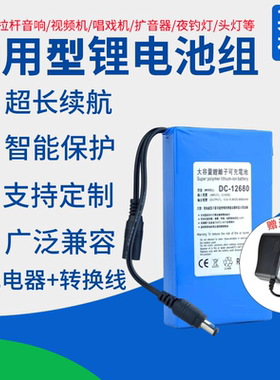 12V6800mAh聚合物锂电池大容量电瓶监控灯箱12伏户外可充电电池组