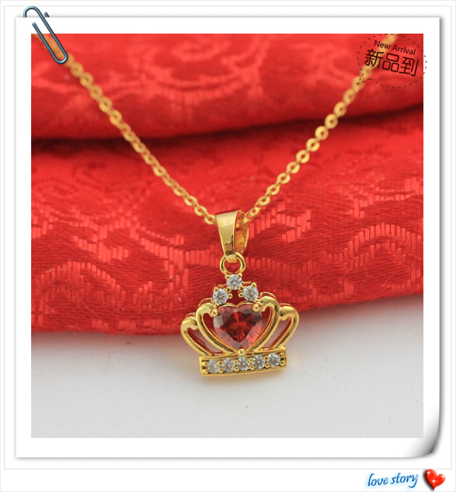 越南沙金女士时尚风镶嵌锆石吊坠