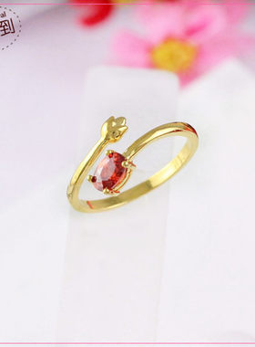 越南沙金女士彩钻戒指