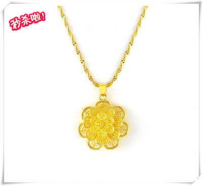 越南沙金项链镀24K黄金大花朵