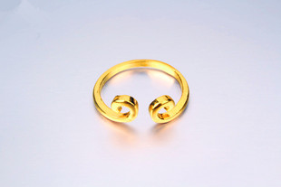 越南沙金女款戒指 镀24K黄金女士流行紧箍咒沙金指环仿真金首饰