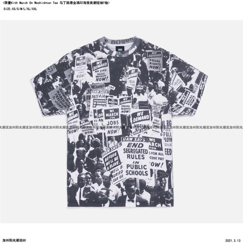 kith马丁路德金联名满印海报短袖