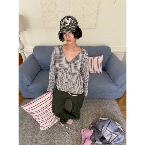 LEMO CHAN-航海系条纹T长袖T恤
