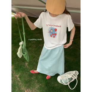 pudding布丁家-人气质美女即视感颜色真的很漂亮很百搭亚麻半身裙