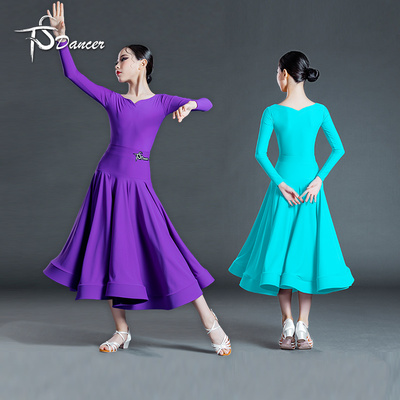 拉丁舞女童表演服大裙摆摩登舞裙