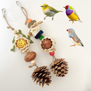 珍珠鸟专用玩具啃咬磨牙棒文鸟小鸟笼子装饰造景挂件摆件配件用品