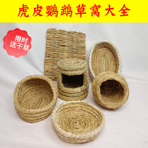 虎皮鹦鹉稻草窝繁殖下蛋鸟巢