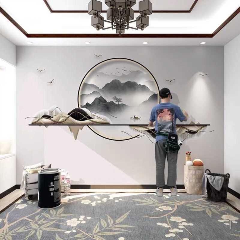 自粘壁纸家用墙壁纸自贴电视背景墙壁画2022新款网红三d立体贴画