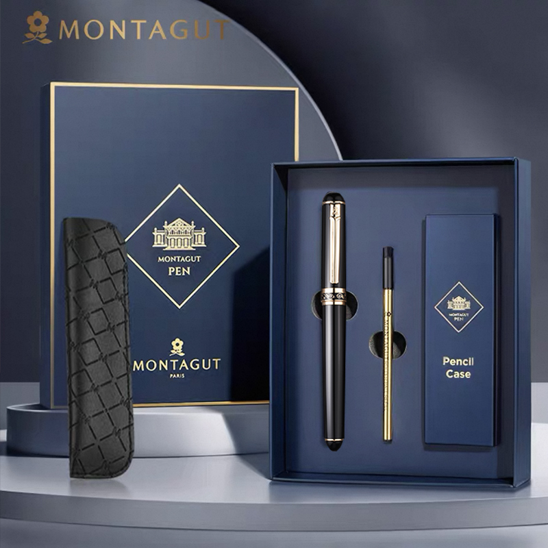 签字笔商务高档男士重手感宝珠笔黑色水笔金属中性笔定制笔刻字笔