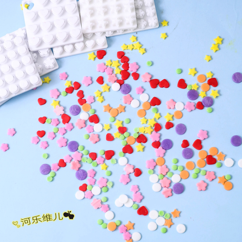 河乐维儿  翻糖糖片切模迷你爱心星星 圆点切模翻糖糖片 软陶模具