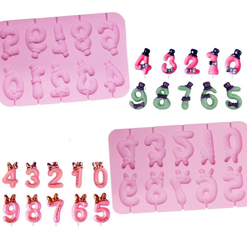 蝴蝶结礼帽数字棒棒糖模具蝴翻糖巧克力珊瑚糖蛋糕甜品台硅胶模具