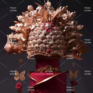 翻糖硅胶模具中式凤冠模具欧式纽扣花蕊 巧克力模具B93-B94