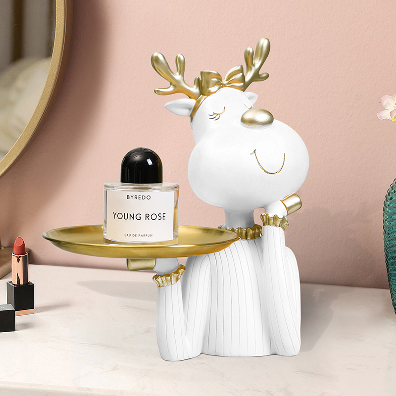 化妆台收纳家居装饰摆件房间放首饰托盘置物架化妆桌面轻奢高级感