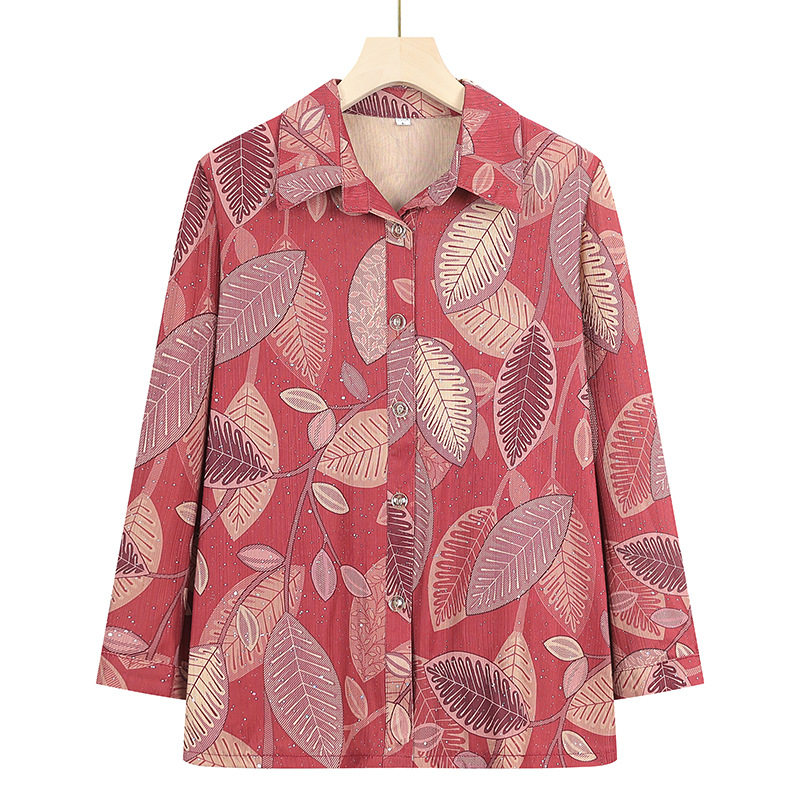 奶奶装春秋装衬衫上衣60-70岁中老年女夏季老人衣服长袖薄款衬衣