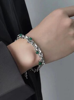 绿珠点缀钛钢手链全店拍三付二