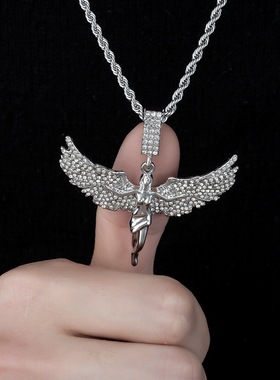 满钻女神天使吊坠项链