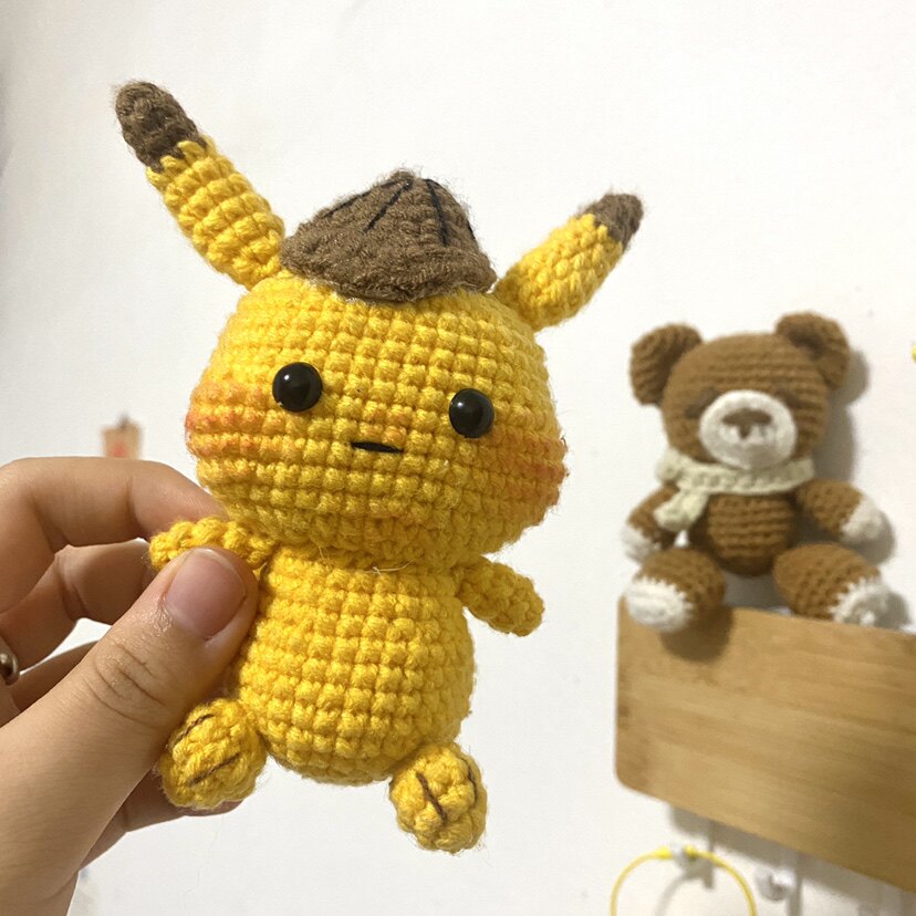 钩针编织皮卡丘玩偶钥匙扣diy手工毛线材料包可爱小精灵包挂件