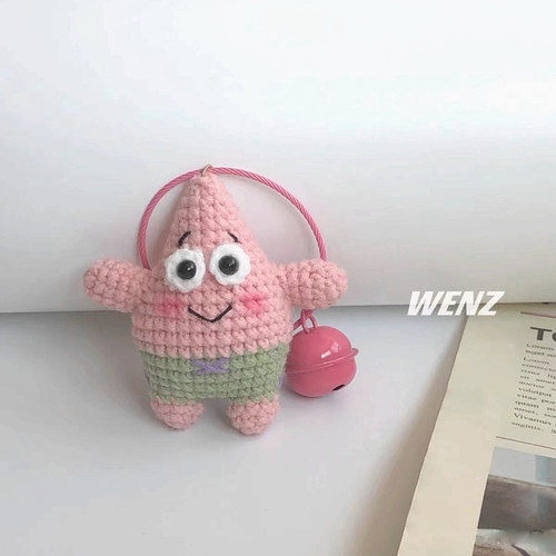 毛线编织派大星玩偶挂件diy