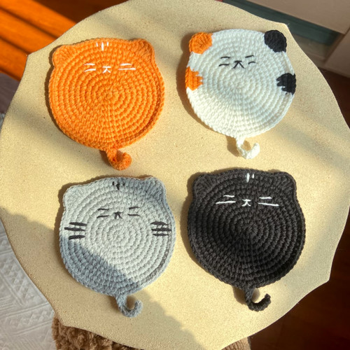 DIY小猫咪杯垫手工创意礼物