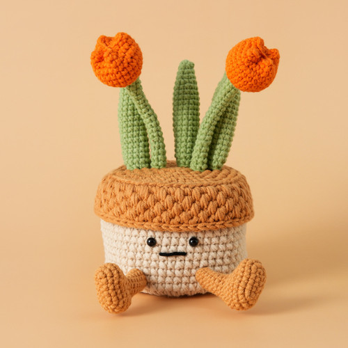 DIY钩织jelycat郁金香收纳盒