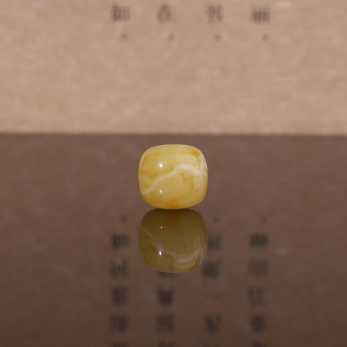 天然正品俄料蜜蜡老型珠散珠 10.5*9.5mm黄白花蜡琥珀配珠 AL5031