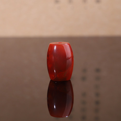 天然南红川料火焰红桶珠散珠 12.4*17mm JCT3号 精工 顶珠配饰