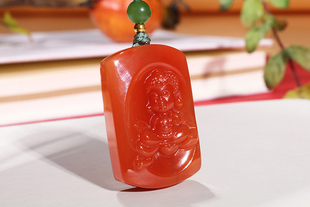 一抹红珠宝！川料南红玛瑙樱桃吊坠阿尼陀佛毛衣链挂坠宝宝佛吊坠