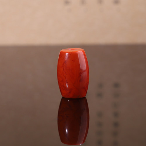 天然南红川料火焰红桶珠散珠 12.3*18mm JCT4号 精工 顶珠配饰