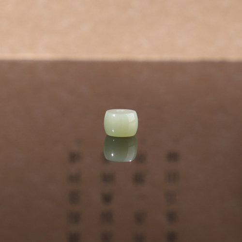 正品天然俄料碧玉粉青直切珠7*5mm 600号单珠散珠DIY手串配珠