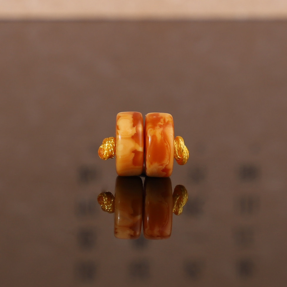 俄料老蜜蜡古董蜜蜡直切隔片对珠 8*3.5mm 精品垫片手链配珠 G6