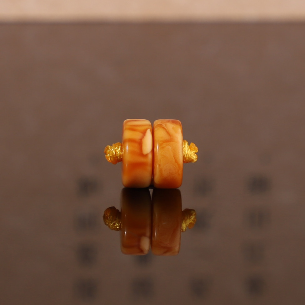 俄料老蜜蜡古董蜜蜡直切隔片对珠 8*3.5mm 精品垫片手链配珠 G10