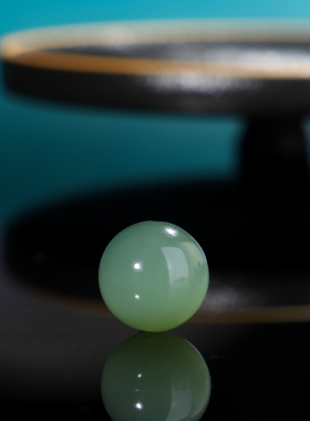 天花板碧玉鸭蛋青圆珠散珠单颗