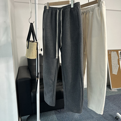 自制女士一体绒纯色香蕉裤冬季少女过冬加厚加绒休闲宽松镰刀裤