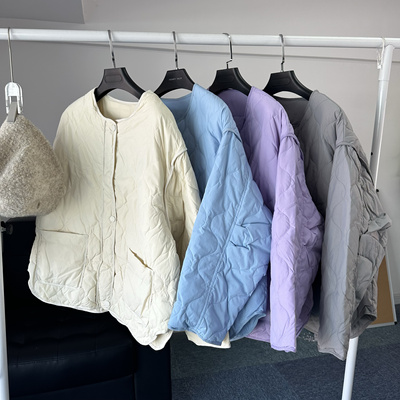 2024冬季绗格羽绒服女短款轻薄白鸭绒加厚外套宽松