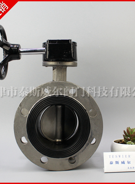 涡轮中线软密封全衬四氟304不锈钢蝶阀 D341F4-16PB10 CF8 PTFE